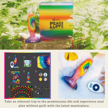 Load image into Gallery viewer, vibrating Butt plug with remote Vibrating Tie Dye Butt Plug vibrator with Remote control rainbow pride butt plug