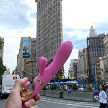 Load image into Gallery viewer, Rabbit vibrator with bioskin, g-spot, vagina, waterproof vibe by Gvibe pink clitoris vibrator