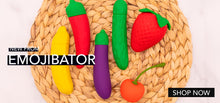 Load image into Gallery viewer, Emoji Vibes: PICKLE, Strawberry, Chickie, Chili Pepper, Queeni, Cherry, Eggplant &amp; Banana Massage &amp; Relaxation It&#39;s the Bomb® Party Emoji Pack. All 8 Pieces  