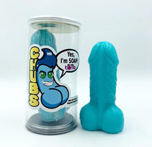 Load image into Gallery viewer, Chubs Penis Soap Collection in Cute Gift Cans, Bulk Options WHIMSICAL &amp; NAUGHTY It&#39;s the Bomb 4 Blue Chubs in Gift Cans  