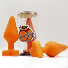 Load image into Gallery viewer, Butt Plug Soap in Pink. Guest Soap in Cute Gift Cans WHIMSICAL &amp; NAUGHTY It&#39;s the Bomb Orange Butt Plug Soaps  