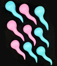 Load image into Gallery viewer, Spermies&#39; Gag Gift Soaps &quot;Don&#39;t Swallow&quot; They Smell Fabulous! Whimsical Soaps It&#39;s the Bomb Sperm Pink &amp; Blue &#39;Spermies&#39; In Cute Gift Cans  