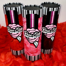 Load image into Gallery viewer, Silk Rose Pink Flower Petals. Romance Rose Petals. Pretty &amp; Cute PG wedding Party &amp; Celebration It&#39;s the Bomb 3 Assorted Silk Rose Petals, One of Every Color, Black, Pink &amp; Red  