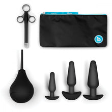 Load image into Gallery viewer, Butt Plug, Anal Play Cleaning and Training Set by B-Vibe Black Set Massager