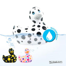 Load image into Gallery viewer, Duckie Black w/Yellow Dots Massager Bath Toy Bath &amp; Body It&#39;s the Bomb   