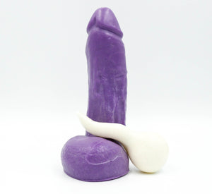 Stroker Jr' Purple  penis soap with suction cup white spermie soap