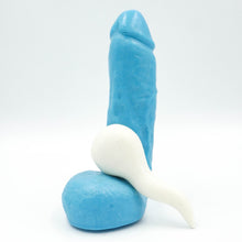 Load image into Gallery viewer, Stroker Jr. Penis Soap &amp; Spermie; Pink, Black, Purple or Blue WHIMSICAL &amp; NAUGHTY Dirty Clean Fun Blue Stroker JR&#39; Adult Penis Party Soap &amp; Sperm &#39;Spermie&#39; Soap  