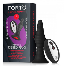 Load image into Gallery viewer, Butt Plug Vibrator with Remote. Small Ribbed by FORTO Massager