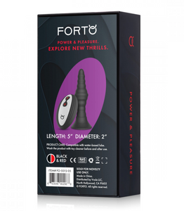 Butt Plug Vibrator with Remote. Small Ribbed by FORTO Massager