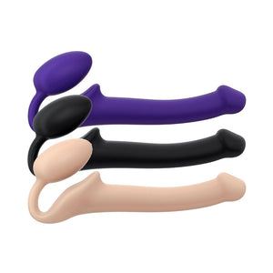 Strap-on-Me w Remote Vibrator Vibe-Medium Size-Black-Purple-Vanilla Massager Entrenue   