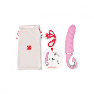 Gjack 2 Vibrator with Bio-Skin™ by G-vibe, waterproof sex toy, magnetic click rechargeable pink
