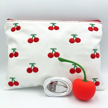 Load image into Gallery viewer, Cherry Bomb Vibrator travel Massager w cosmetic bag in gift box