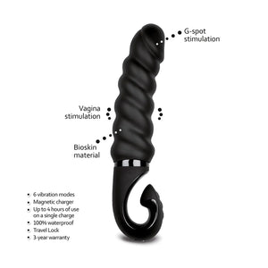 Gjack 2 Vibrator with Bio-Skin™ by G-vibe, waterproof sex toy, magnetic click rechargeable