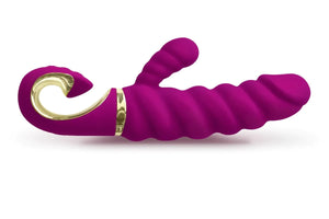 G-spot rabbit vibrator Gcandy Sweet Raspberry by GVibe g-spot clitoris vibe bio-skin waterproof bath vibrator, 2 motors