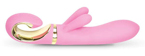 Rabbit vibrator with bioskin, g-spot, vagina, waterproof vibe by Gvibe pink clitoris vibrator