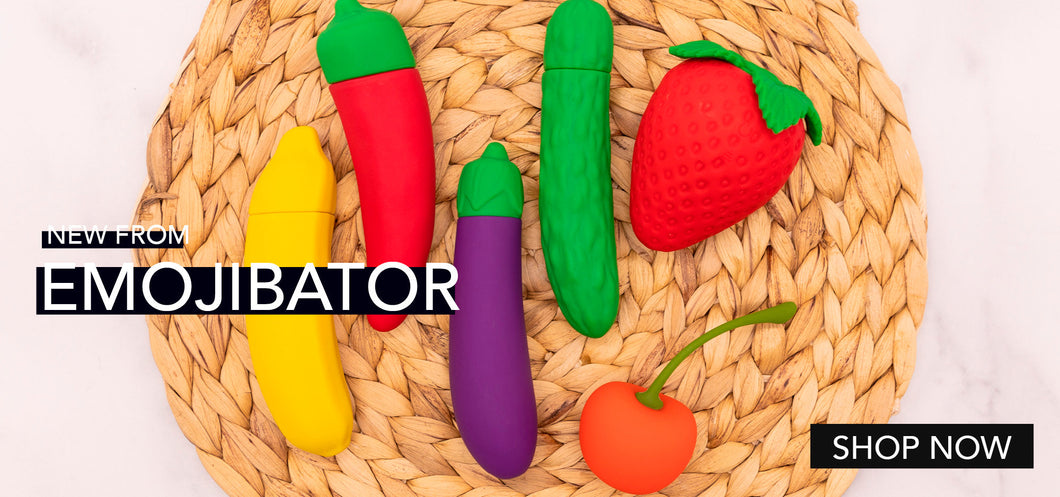 Emoji Vibes: PICKLE, Strawberry, Chickie, Chili Pepper, Queeni, Cherry, Eggplant & Banana Massage & Relaxation It's the Bomb® Party Emoji Pack. All 8 Pieces  