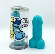 Load image into Gallery viewer, blue penis soap Chubs&#39; in gift can by It&#39;s the Bomb