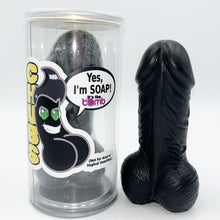 Load image into Gallery viewer, Chubs Penis Soap in Gift Cans WHIMSICAL &amp; NAUGHTY It&#39;s the Bomb Black  