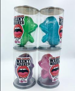 weenie washer, Weeny Washer Mouth Shaped Soap in Gift Can gag gift, Purple weenie washer, Pink weenie washer, Blue weenie washer, Green weenie washer