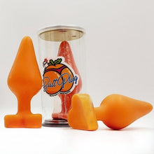 Load image into Gallery viewer, Butt Plug Black Guest Soap in Cute Gift Cans WHIMSICAL &amp; NAUGHTY It&#39;s the Bomb Orange Butt Plug  