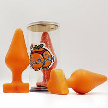 Load image into Gallery viewer, Butt Plug Guest Soaps in Gift Cans WHIMSICAL &amp; NAUGHTY It&#39;s the Bomb Orange Butt Plug  