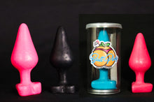 Load image into Gallery viewer, Butt Plug Soap in Purple. Comes in Cute Gift Cans WHIMSICAL &amp; NAUGHTY It&#39;s the Bomb   