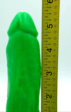 Load image into Gallery viewer, The Leprechaun&#39; St Patrick&#39;s Green Penis Soap. Shamrock Green Stroker Jr&#39; Soap w/ Cute White Sperm &#39;Spermie&#39; Soap WHIMSICAL &amp; NAUGHTY Dirty Clean Fun   