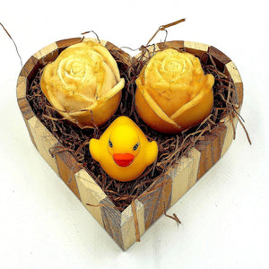 Beer soap beer Oatmeal Rose Bud shaped Soaps Heart Gift Box