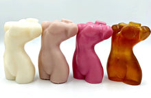 Load image into Gallery viewer, Woman&#39;s Curvy Soap Body Respectfully Called &#39;Tits &amp; Ass&#39; Cute Gift Can Whimsical Soaps Suzy Bubbles &#39;Tits &amp; Ass&#39; 1 of each Color, Lady Soap in Gift Cans (4 ladies)  