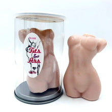 Load image into Gallery viewer, Woman&#39;s Curvy Soap Body Respectfully Called &#39;Tits &amp; Ass&#39; Cute Gift Can Whimsical Soaps Suzy Bubbles &#39;Tits &amp; Ass&#39; Lady Nude Soap in a Gift Can  