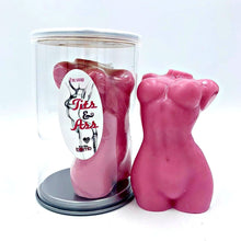 Load image into Gallery viewer, Breast Cancer Awreness Pink Women&#39;s Curvy Torso Soap Body-Respectfully Called &#39;Tits &amp; Ass&#39; in Cute Pop-Top Can Whimsical Soaps Suzy Bubbles &#39;Tits &amp; Ass&#39; Lady Pink Soap in a Gift Can  
