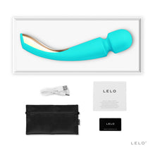 Load image into Gallery viewer, Vibration Wand Massager Large Vibrator &#39;LELO &#39;Smart Wand 2&#39; Black, Aqua &amp; Rose Massager Entrenue Vibration Wand Massager &#39;LELO&#39; Smart Wand 2&#39; Large - Aqua  