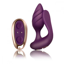 Load image into Gallery viewer, Couples sex Anal Vaginal &amp; Penis Vibrator with remote dual Stimulation Black or burgundy cocktail vibrator rocks off