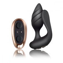 Load image into Gallery viewer, Couples sex Anal Vaginal &amp; Penis Vibrator with remote dual Stimulation Black or burgundy cocktail vibrator rocks off