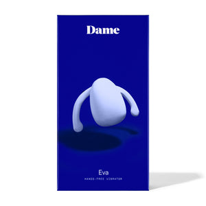Hands Free Vibrator for Couples. By Eva by Dame Products, Papaya or Ice Blue Massager Entrenue   