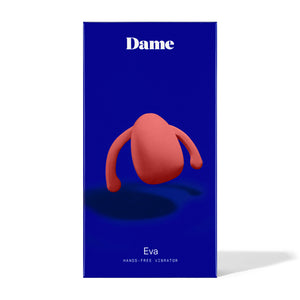 Hands Free Vibrator for Couples. By Eva by Dame Products, Papaya or Ice Blue Massager Entrenue   