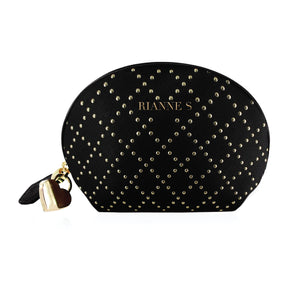 Vibration Massager In a Beautiful Carry Cosmetic Bag, Travel Vibrator ~ Black luxury studded bag NOVELTIES Entrenue   