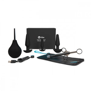 Butt Plug, Anal Play Cleaning and Training Set by B-Vibe Black Set Massager