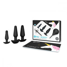 Load image into Gallery viewer, Butt Plug, Anal Play Cleaning and Training Set by B-Vibe Black Set Massager