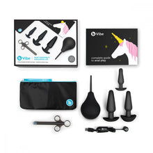 Load image into Gallery viewer, Butt Plug, Anal Play Cleaning and Training Set by B-Vibe Black Set Massager