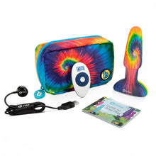 Load image into Gallery viewer, vibrating Butt plug with remote Vibrating Tie Dye Butt Plug vibrator with Remote control rainbow pride butt plug