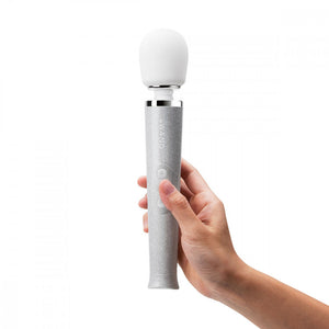 Le wand glimmer glittery vibrator powerful rechargeable petite massager all that glimmers white