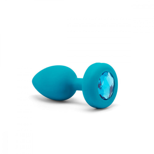 Vibrating Jewel Remote Controlled Butt Plug - Aqua Vibrating with remote Entrenue AQUA-S/M  