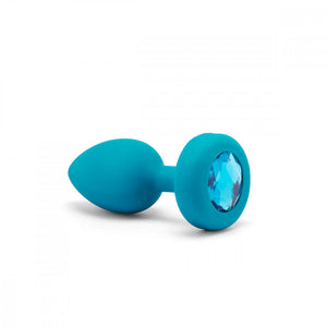 Vibrating Jewel Remote Controlled Butt Plug - Aqua Vibrating with remote Entrenue AQUA-S/M  