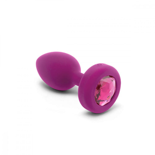 Vibrating Jewel Remote Controlled Butt Plug - Fuchsia Vibrating with remote Entrenue FUCHSIA-S/M  