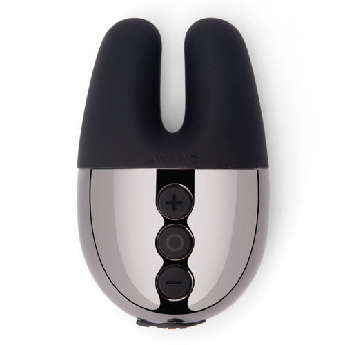 clit vibrator black & Chrome Double clitoris Vibe, by Le Wand massager Black & Chrome 