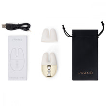 Load image into Gallery viewer, clit vibrator white and gold gift set Double clitoris Vibe, by Le Wand massager white and gold