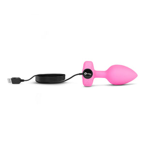 B-Vibe Pink Vibrating Heart Butt Plug with remote Medium Large vibrators Pink Topaz Small Med  