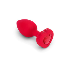 B-Vibe red Vibrating Heart Butt Plug with remote vibrators scarlet medium large