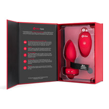 Load image into Gallery viewer, B-Vibe Vibrating vibrator Heart Butt Plug with remote Small Medium Large Scarlet Ruby Red